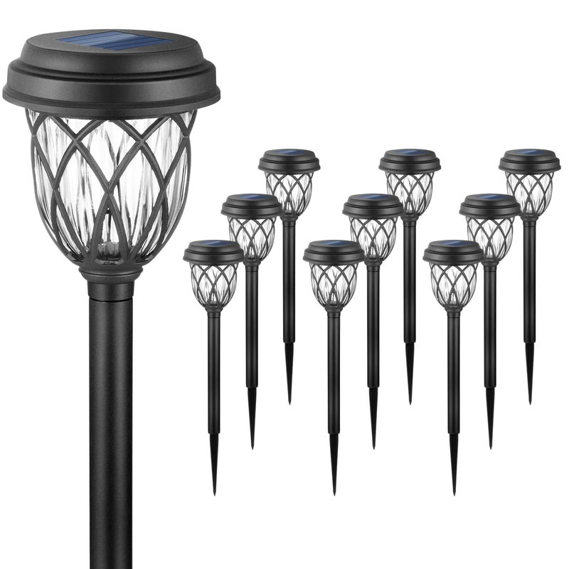 EXCMARK 10 Pack Solar Lights Outdoor Garden Pathway Solar Powered Yard Lights for Walkway Sidewalk Driveway. - Image 1